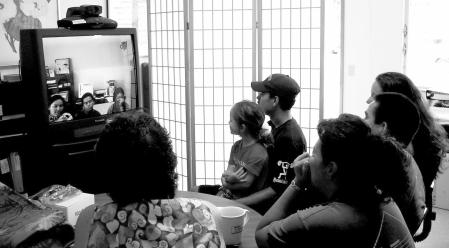 A group at the Video Teleconferencing Medical Center in Hilo, Hawaii